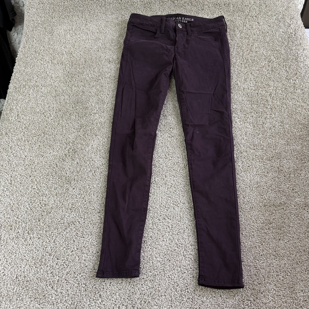 American Eagle Outfitters Jeggings Womens 2 Purple Super Stretch Denim Pants